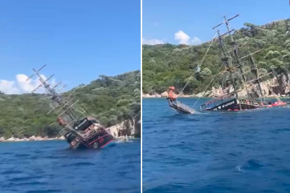 Marmaris'te 110 yolculu gezi teknesi sulara gömüldü