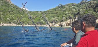 Marmaris'te günübirlik tur teknesi battı