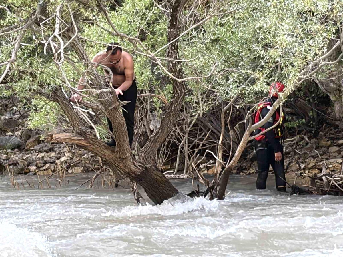 Pülümür Çayı'nda Mahsur Kalan Şahıs Jandarma ve İtfaiye Tarafından Kurtarıldı