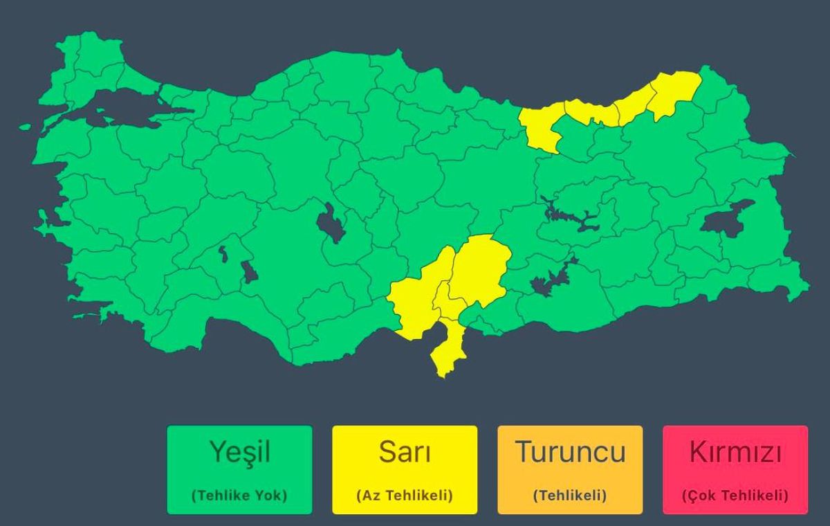 Sarı kodlu uyarı verilen iller! Adana, Osmaniye, Kahramanmaraş, Hatay'da yağış bekleniyor mu?