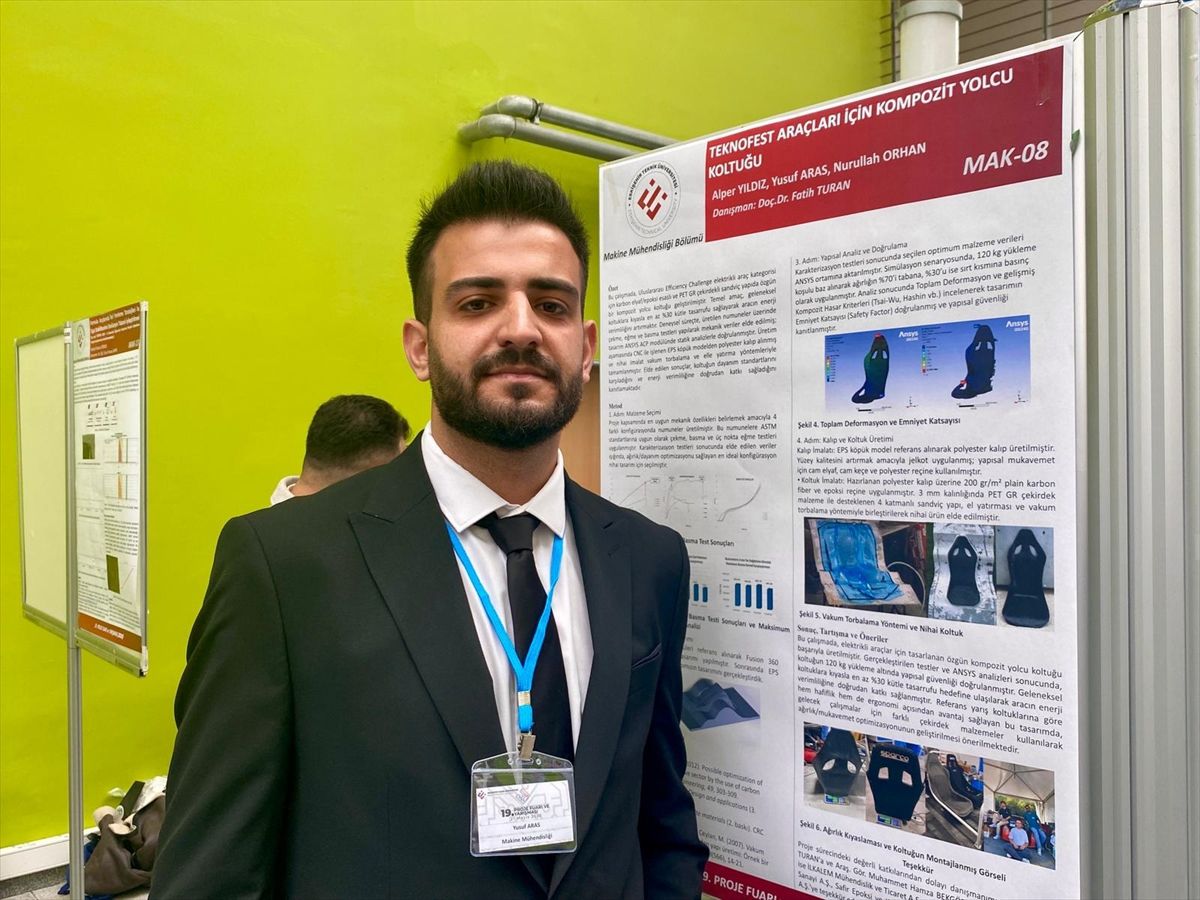 Üniversiteliler elektrikli yarış araçları için benzerlerinden yüzde 85 daha hafif koltuk tasarladı