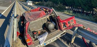 Uşak'ta refüje çarptıktan sonra bariyerlerin arasında sürüklenen cipteki 1 kişi öldü