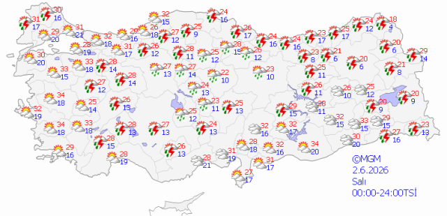 June 2 Weather Map