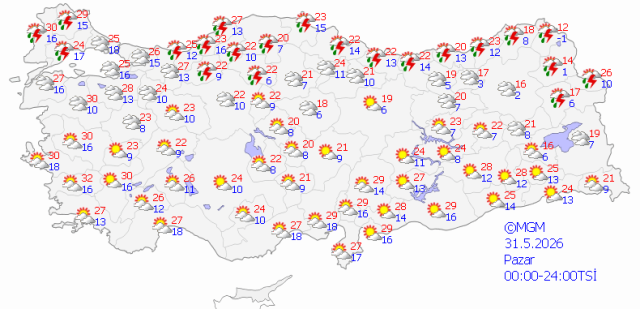 May 31 Weather Map