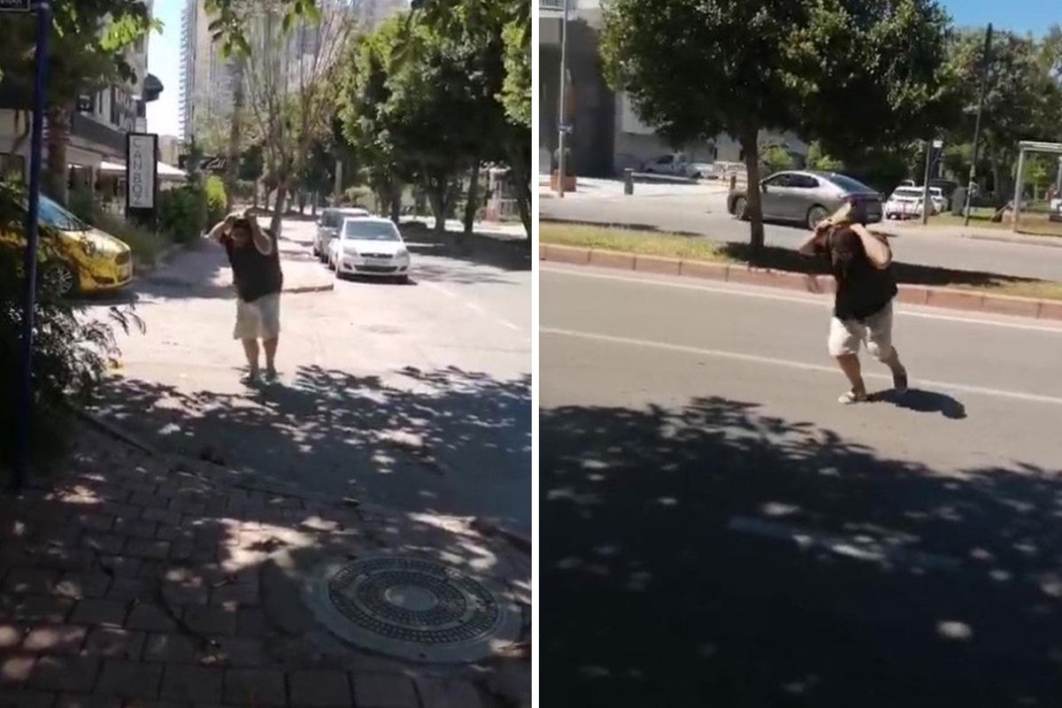 Yolda yürürken kargaların saldırısına uğradı, ne yapsa kurtulamadı