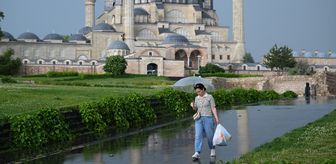 Edirne'de gök gürültülü sağanak etkili oldu