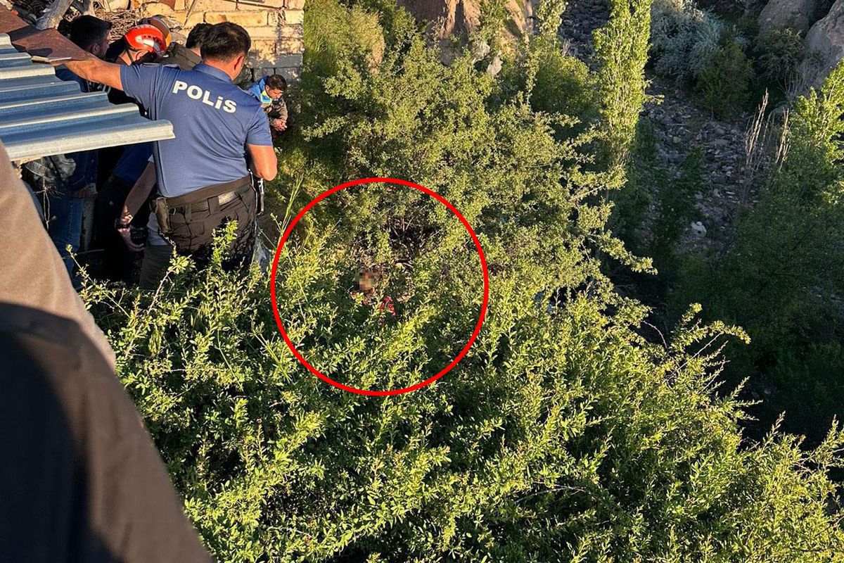 Nevşehir'de babasından kaçan zihinsel engelli şahıs deredeki ağaçta asılı kaldı
