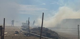 Ayvalık'ta saman deposunda çıkan yangın söndürüldü
