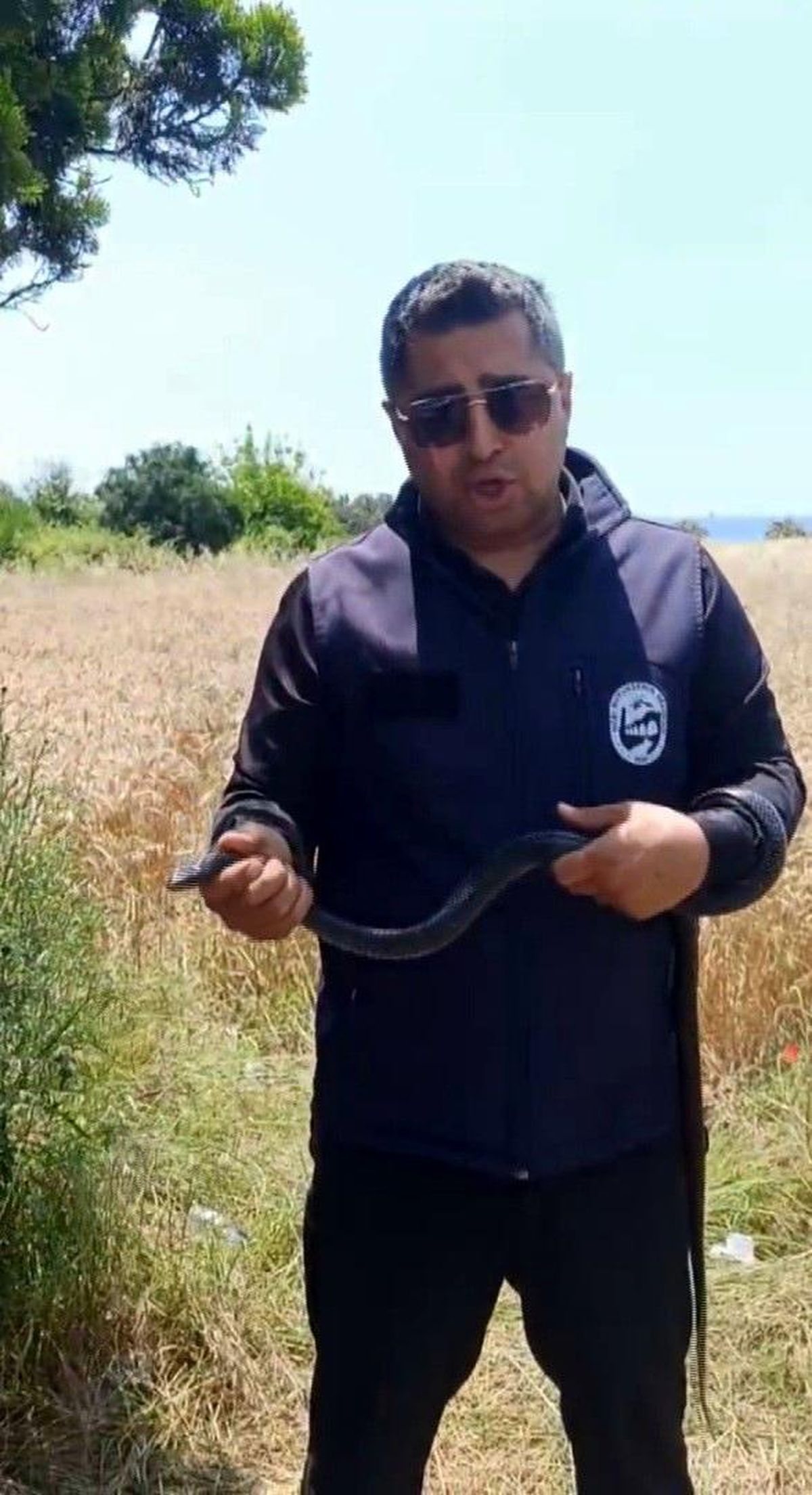 Hatay'da yaşlı kadının evine giren yılanı yakalayan Yılancı Kemal 'Sevgili karayılan insanlardan uzak dur' sözleriyle doğaya saldı