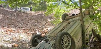 İslahiye'de devrilen otomobilin sürücüsü yaralandı