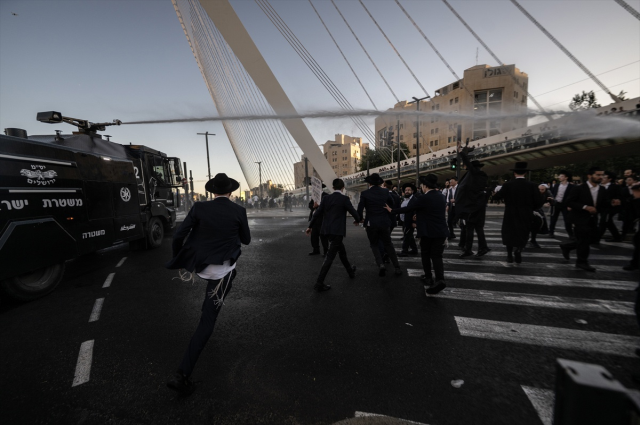 صورة لاحتجاجات الحريديم