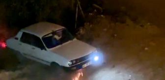 Kahramanmaraş’ta aracı alev alan sürücü son anda kurtarıldı