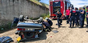 Tekirdağ'da menfeze düşen otomobilin sürücüsü öldü