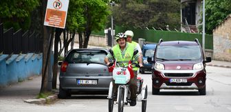 Bilecik'te 86 yaşındaki bisiklet tutkunu farkındalık için pedal çeviriyor