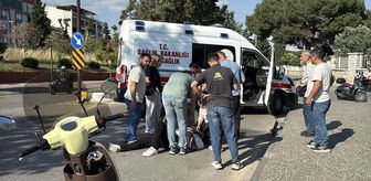 Efeler'de otomobille çarpışan motosikletin sürücüsü yaralandı