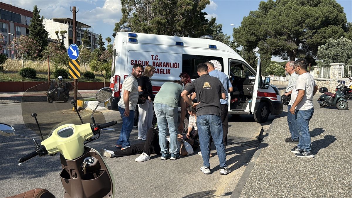Efeler'de otomobille çarpışan motosikletin sürücüsü yaralandı