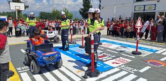 Jandarmadan öğrencilere uygulamalı trafik eğitimi
