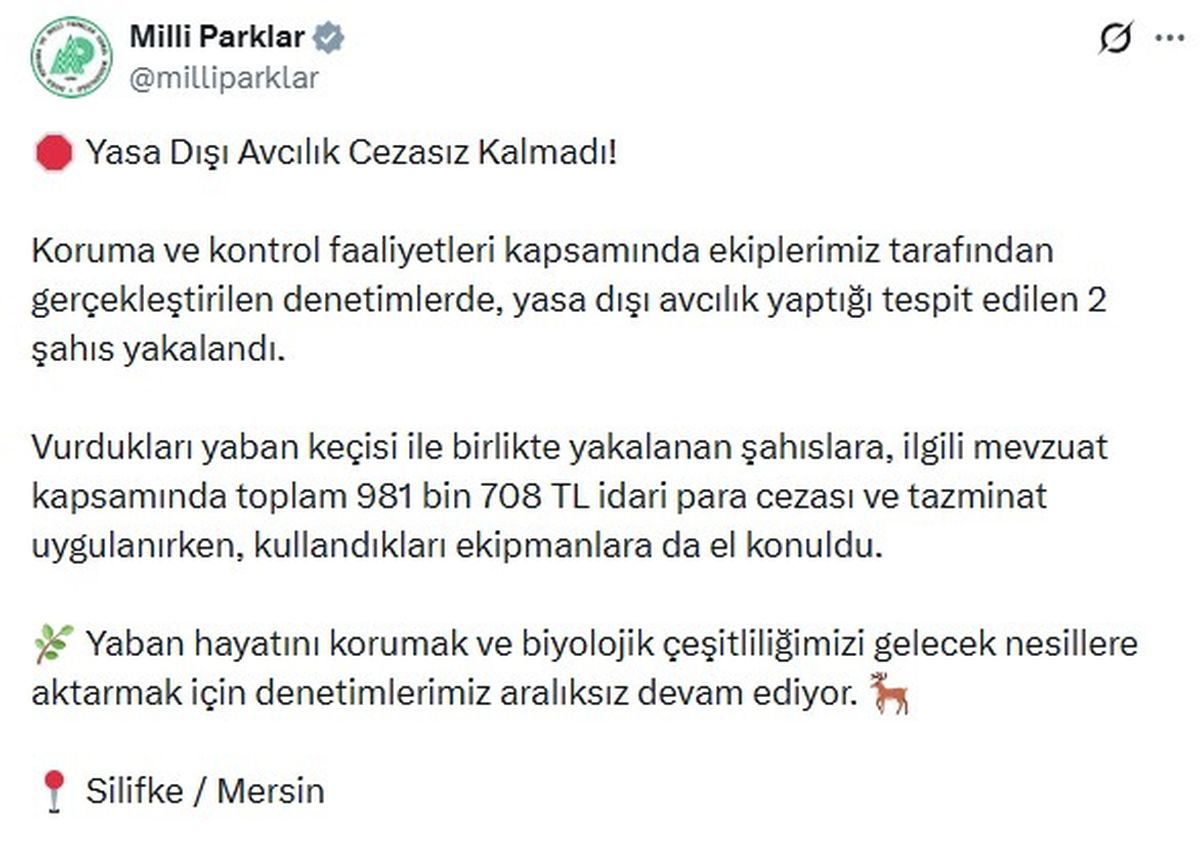 Mersin'de Yaban Keçisi Vuran Avcılara Yüksek Cezalar