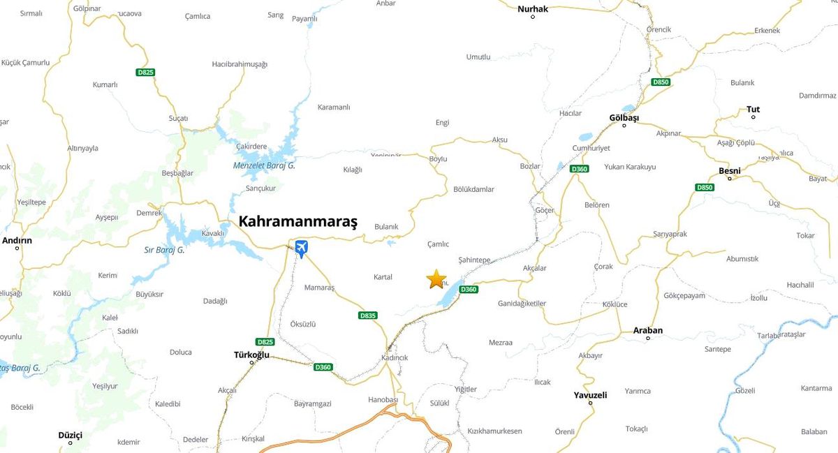 Kahramanmaraş'ta 4.4 büyüklüğünde deprem