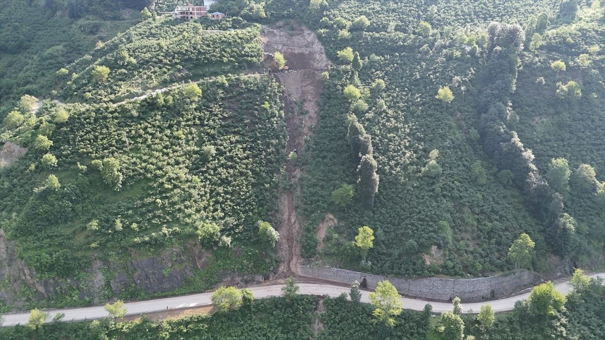 Ordu'da heyelan nedeniyle kapanan yol ulaşıma açıldı