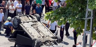 Başakşehir'de araca çarpıp takla atan otomobilin sürücüsü yaralandı