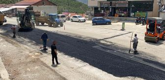 Çelikhan'da yollarda asfalt çalışması