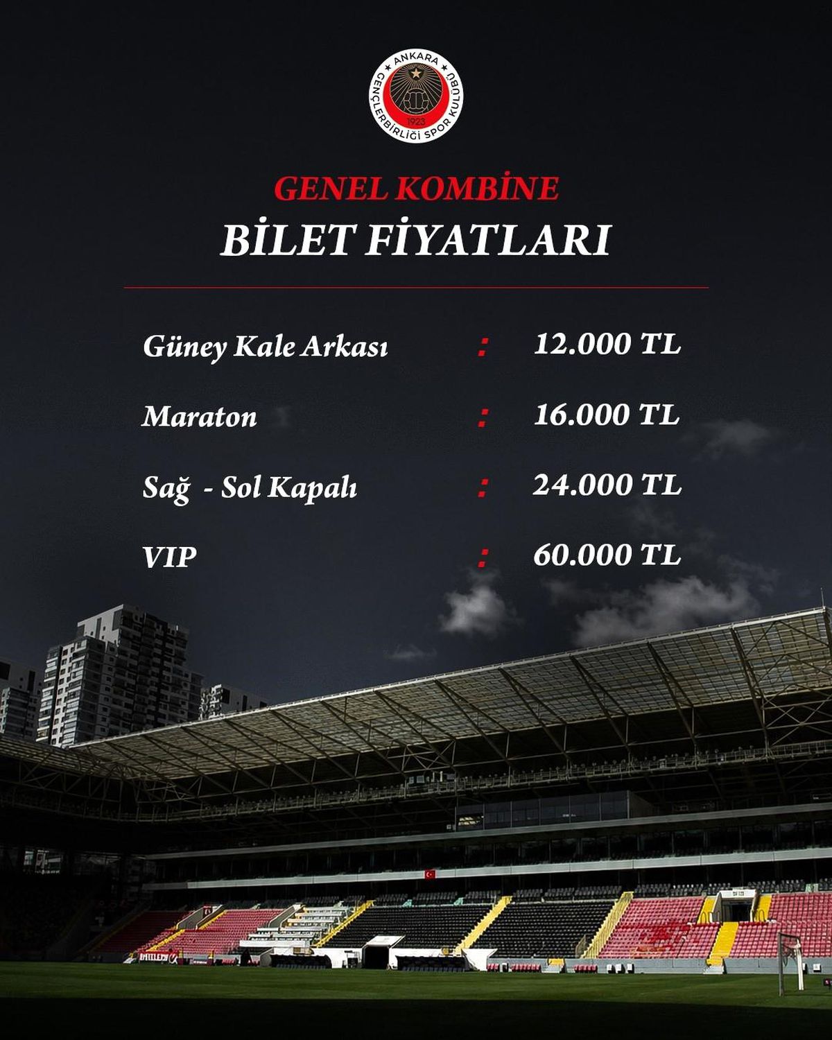 Gençlerbirliği'nde yeni sezon kombine satışları başladı