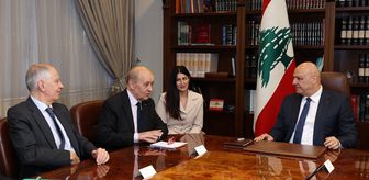 Lübnan Cumhurbaşkanı Avn ile Başbakan Selam, Macron'un Özel Temsilcisi Le Drian'ı kabul etti