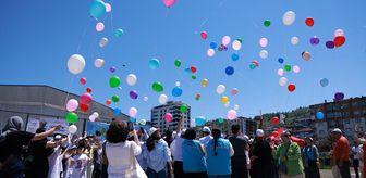 Rize'de Lösemiyi Yenen Egemen İçin Balonlu Kutlama