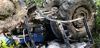 Sinop'ta uçuruma devrilen traktörün sürücüsü yaralandı