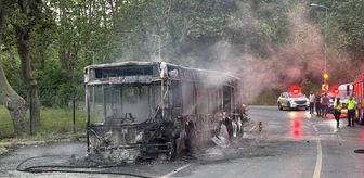 Beykoz'da yanan İETT otobüsü küle döndü