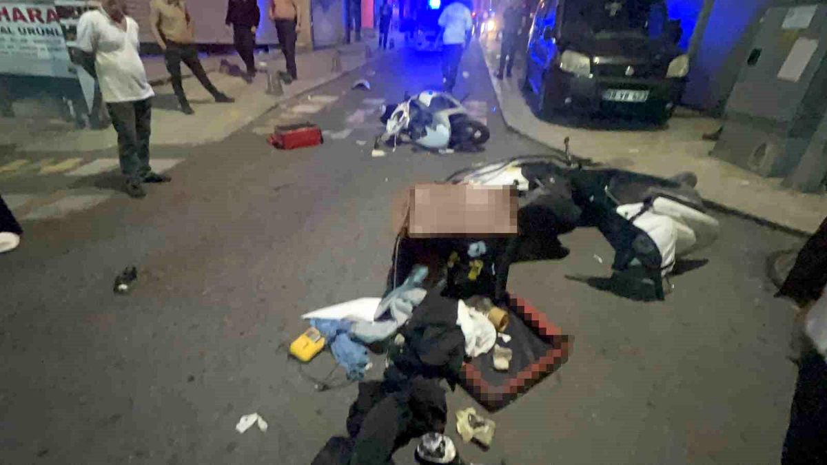 Çorlu'da 2 kişinin yaralandığı kavga anı kamerada
