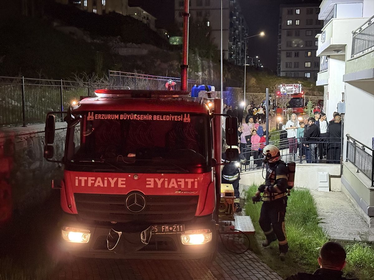 Erzurum'da bir binada çıkan yangında diyaliz hastası kadın hayatını kaybetti