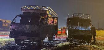 Kayseri'de yanan 2 kamyon kullanılamaz hale geldi
