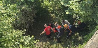 Kocaeli'de uçuruma devrilen otomobilin sürücüsü yaralandı