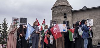 Erzurum'da sağlıkçılar Gazze için sessiz yürüyüşlerini 134. haftada sürdürdü