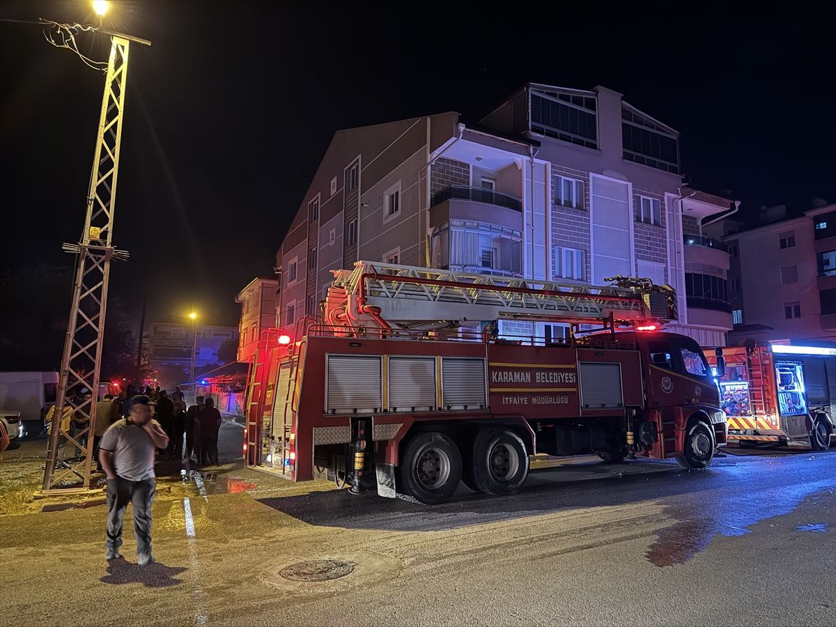 Karaman'da çıkan ev yangınında 2 kişi yaralandı