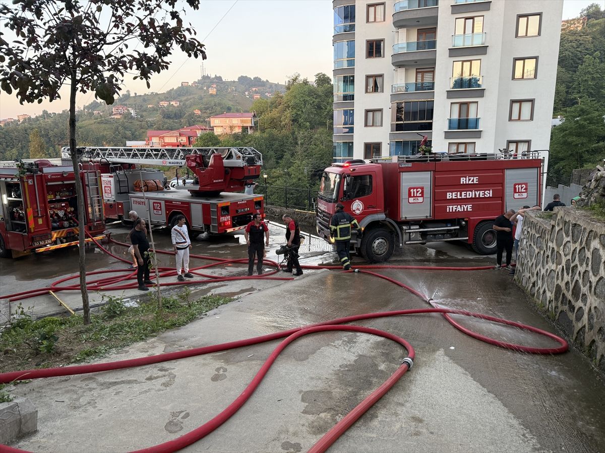 Rize'de apartman dairesinde çıkan yangın söndürüldü