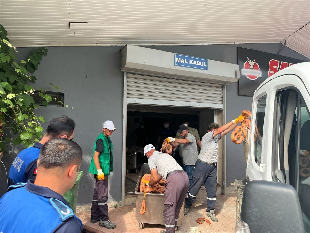 Sakarya'da yaklaşık 1 ton bozuk sucuk imha edildi