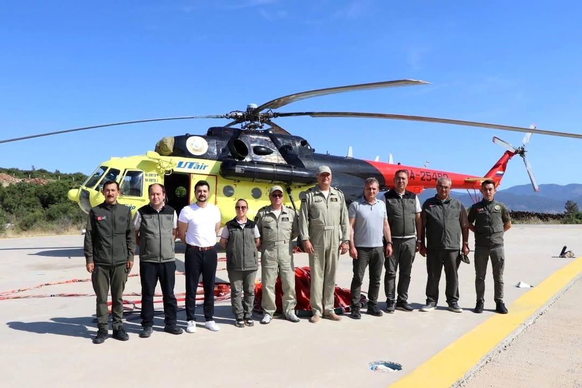 Yatağan'da konuşlu yangın söndürme helikopteri hizmete başladı