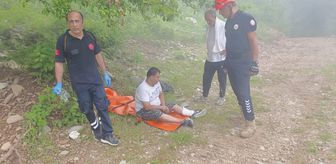 Hatay'da kayalıklarda mahsur kalan kişi kurtarıldı