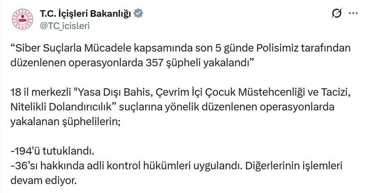 18 ilde siber suçlara yönelik operasyon; 194 tutuklama