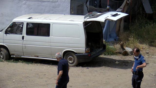 Panel van where corpse was found
