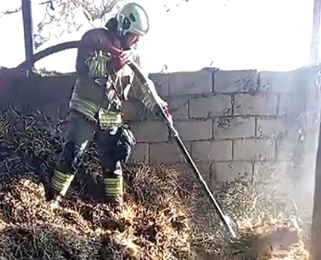Kahramanmaraş'ta ahır yangını korkuttu