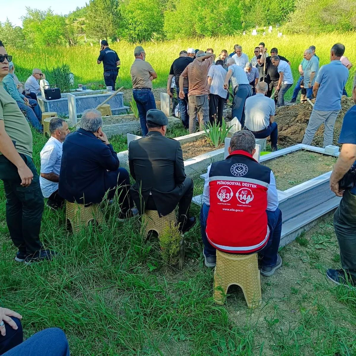 Kıbrıs Gazisi Şerafettin Yakut'un cenaze töreninden bir görüntü.