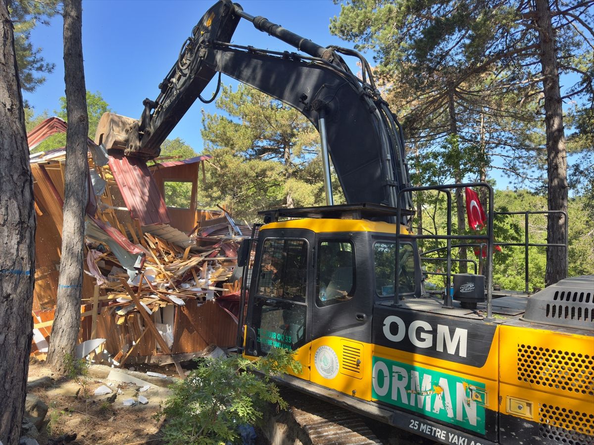Osmaniye'de orman arazisine kaçak inşa edilen evlerin yıkımına başlandı