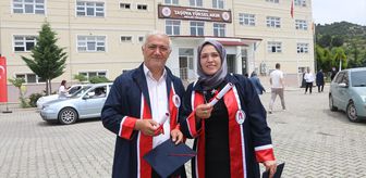 30 yıldır evli çift yüksekokuldan birlikte mezun oldu