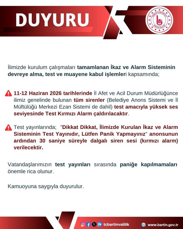 Bartın'da afetler için ikaz ve alarm sistemi kuruldu