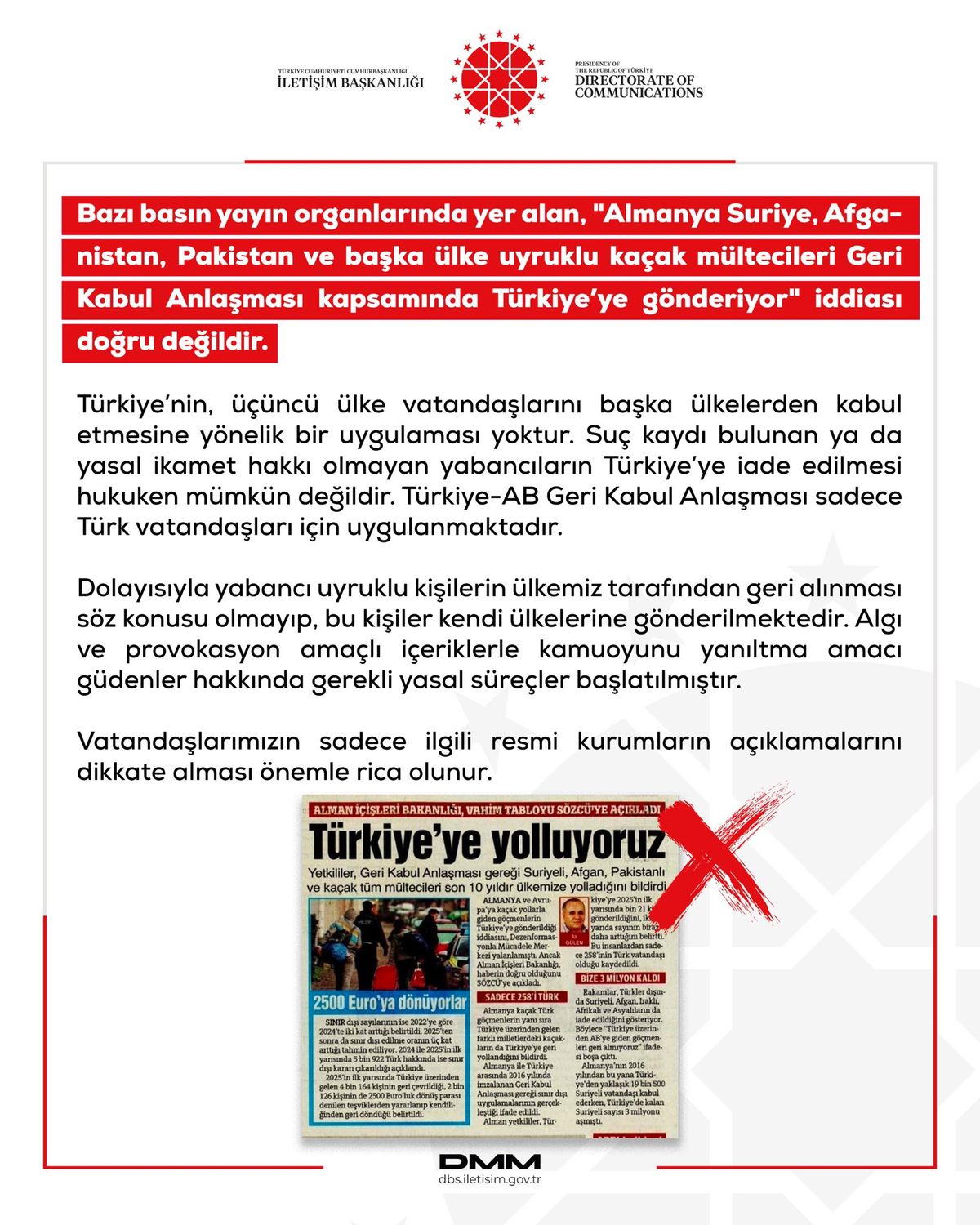 DMM: 'Almanya kaçak mültecileri Türkiye'ye gönderi