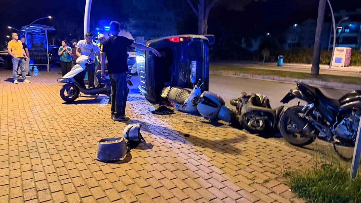 Otomobil takla attı, ortalık savaş alanına döndü